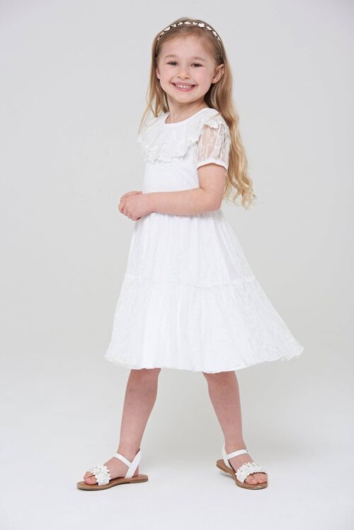 Amabella Lace Dress with Frill Collar