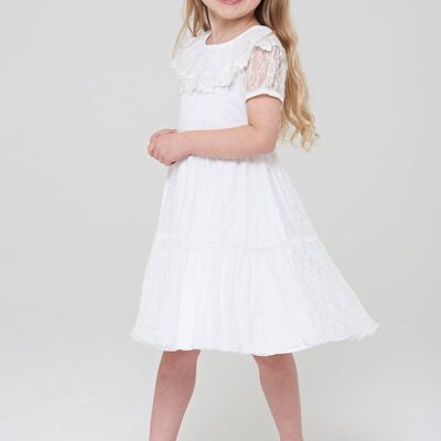 Amabella Lace Dress with Frill Collar
