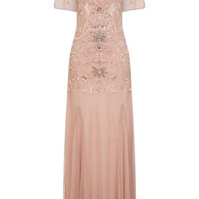 Arianne Blush Embellished Maxi Dress