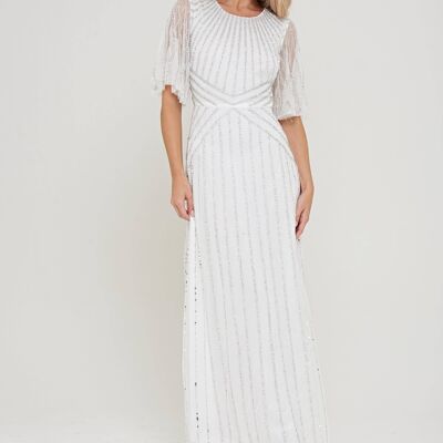 Evelyn White Embellished Maxi Dress