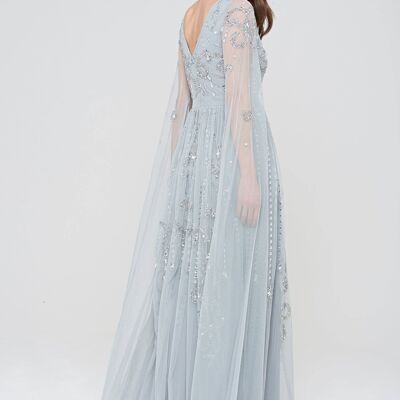 Henrietta Embellished Maxi Dress with Statement Sleeves