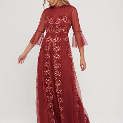 Jacinda Floral Embroidered Maxi Dress