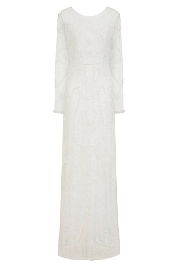 Robe longue Kate à manches longues avec embellissement intégral 3