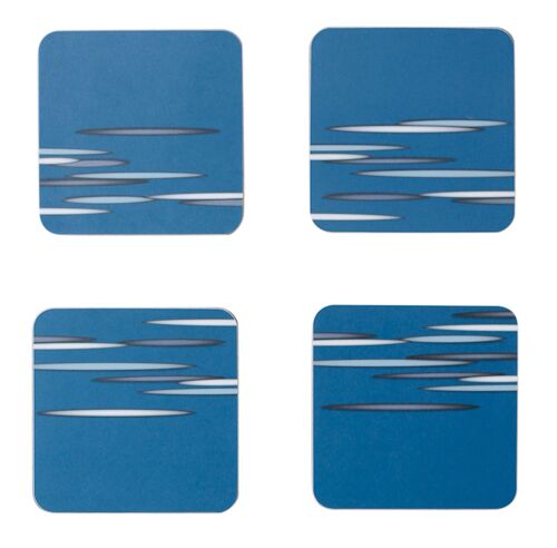 Blue raindrop coaster set