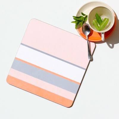 Pink stripe place mat set