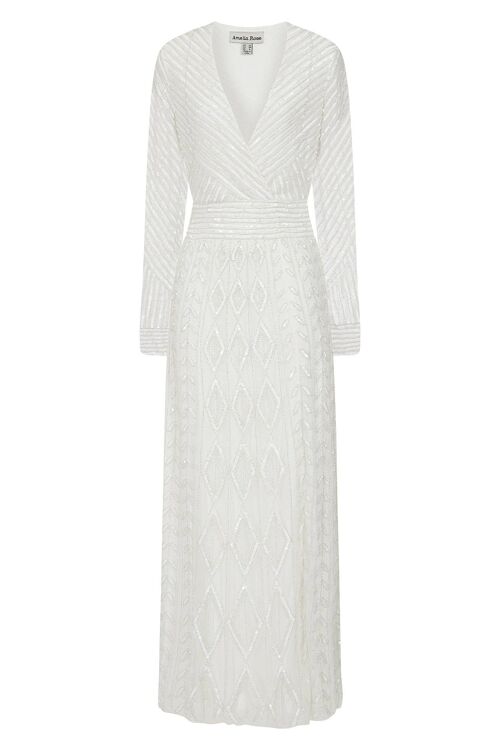 Priscilla White Embellished Maxi Dress