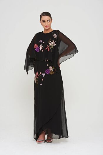 Robe Maxi Cape Viola avec Détail Brodé 2