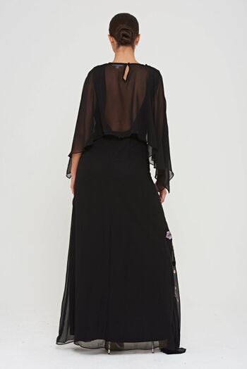 Robe Maxi Cape Viola avec Détail Brodé 3