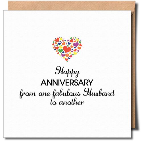 Happy Anniversary Husband to Husband lgbtq Greeting Card.