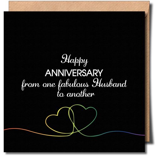 Happy Anniversary one Husband to another lgbtq Greeting Card
