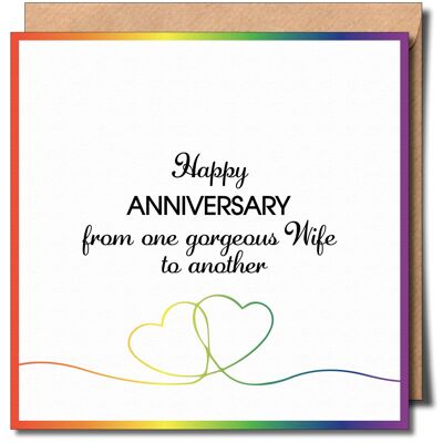 Feliz aniversario de una esposa a otra lgbtq Tarjetas de felicitación