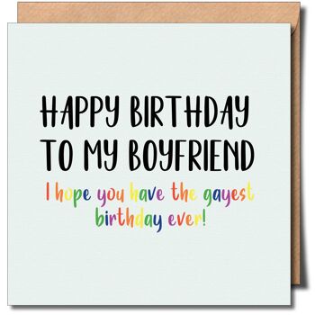 Joyeux anniversaire petit ami lgbtq + carte de vœux gay. 1
