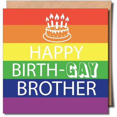 Tarjeta de felicitación feliz cumpleaños hermano gay Birthgay lgbtq.