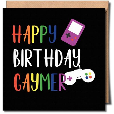 Joyeux anniversaire Gaymer Gay lgbtq+ Carte de vœux.