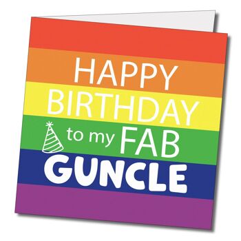 Joyeux anniversaire Guncle Gay oncle lgbtq carte de voeux. 2