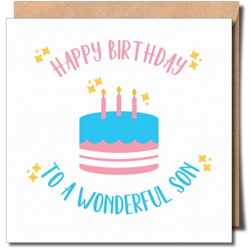 Happy Birthday Son Transgender Trans lgbtq+ Greeting Card.