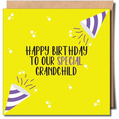 Herzlichen Glückwunsch zum Geburtstag an unsere spezielle nicht-binäre Karte für Enkelkinder. Nicht-binäre Geburtstagskarte.