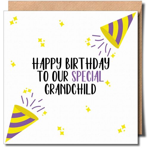 Happy Birthday to our Special Grandchild. Non Binary Greeting Card. Non-Binary Birthday Card.