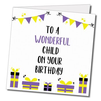 Joyeux anniversaire Merveilleux enfant Carte de vœux non binaire. Carte d’anniversaire non binaire. 2