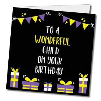 Joyeux anniversaire Merveilleux enfant Carte de vœux non binaire - 2