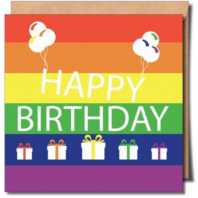Feliz cumpleaños. Tarjeta de cumpleaños LGBTQ