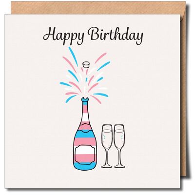 Happy Birthday Transgender greeting card. Trans Birthday Card.