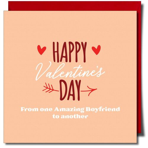 Happy Valentine's Day Boyfriend lgbtq Gay Greeting Card.