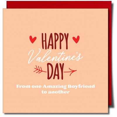 Carte de voeux gay Happy Valentine's Day Boyfriend lgbtq.