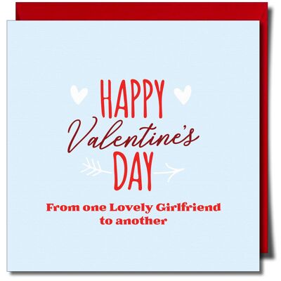 Happy Valentine's Day Girlfriend lgbt Lesbian Greeting Card.