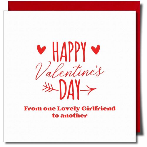 Happy Valentine's Day Girlfriend lgbtq lesbian greeting card