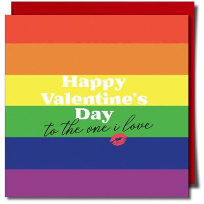 Happy Valentine's Day one i love gay lgbtq greeting card.