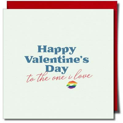 Happy Valentine's Day one i love gay lgbtq Greeting card