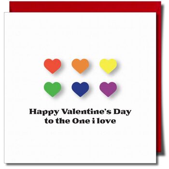 Joyeuse Saint-Valentin un j'aime les gays, les lesbiennes Carte de vœux 1