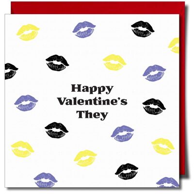 Happy Valentine's They Carte de voeux non binaire