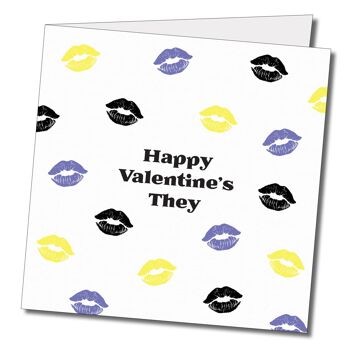 Happy Valentine's They Carte de voeux non binaire 2