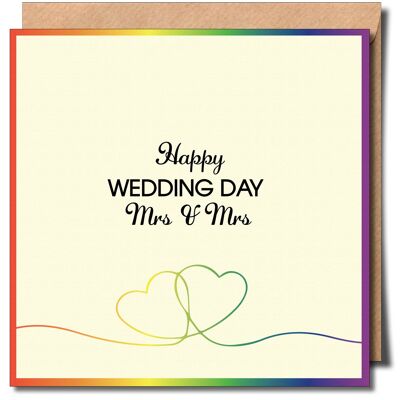 Feliz día de la boda Tarjeta de boda Mrs & Mrs Lgbtq+.