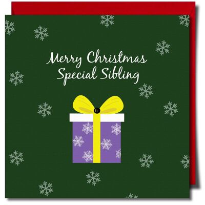 Merry Christmas Special Sibling Non Binary Greeting card