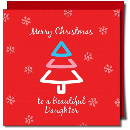 Merry Christmas to a Beautiful Daughter Trans Greeting card