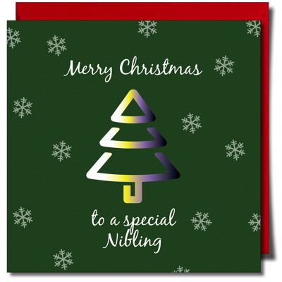 Feliz Navidad a una encantadora tarjeta de felicitación no binaria de Nibling
