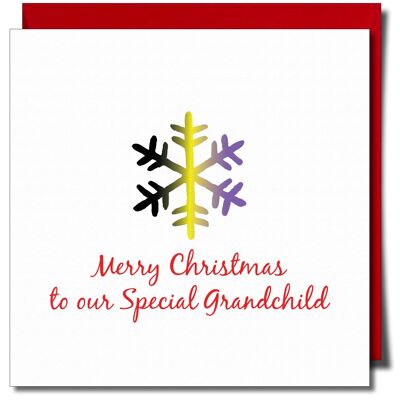 Frohe Weihnachten an unsere Special Grandchild Non Binary-Karte