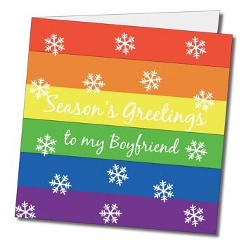 Carte de vœux de saison à mon petit ami. Carte de Noël gay. 2
