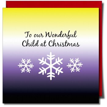 À notre merveilleux enfant à Noël Carte de voeux non binaire 1