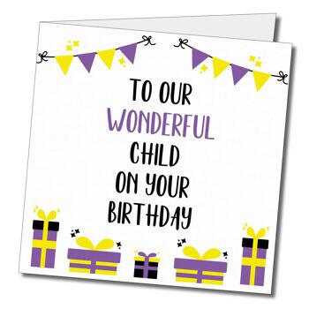À notre merveilleux enfant sur votre carte d’anniversaire non binaire. Carte d’anniversaire non binaire. 2