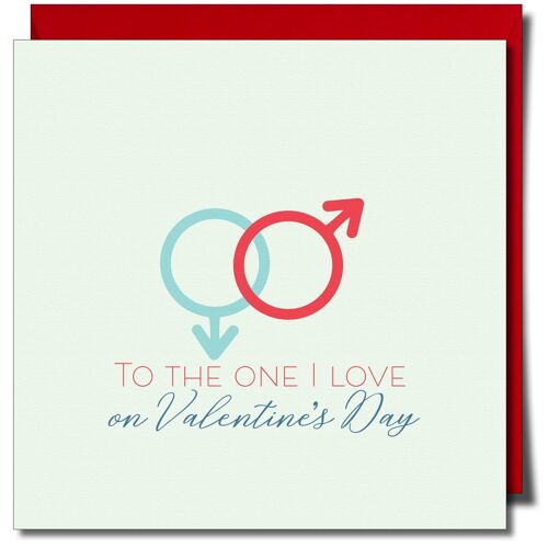 To the one i Love on Valentine's Day Gay Greeting card