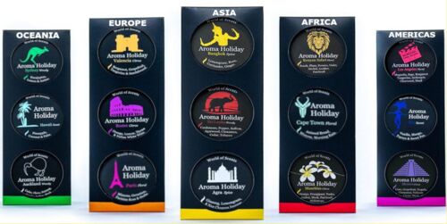 5 x Scented Travel Candle Gift sets- CONTINENTS of the WORLD