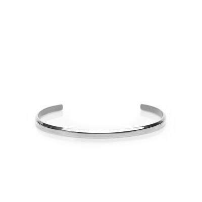 Silver plated cuff bracelet with polished finish - PRIAMO