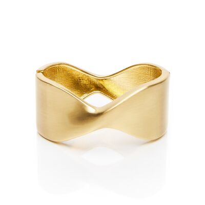 Cuff gold plated bracelet with bow motif- ANASTASIA