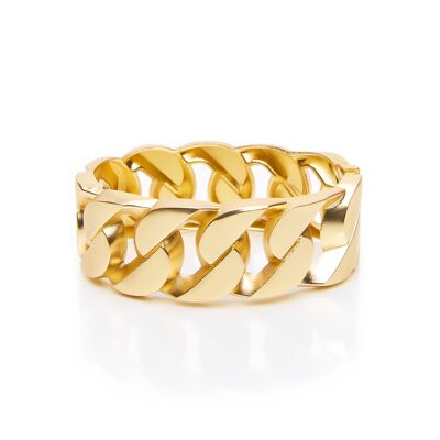 Golden Groumette mesh cuff bracelet - EMMA