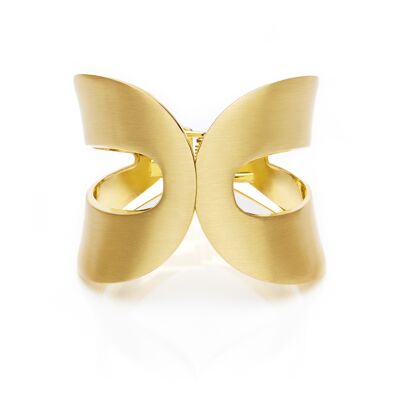 Looped Cuff gold plates bracelet - GATSBY