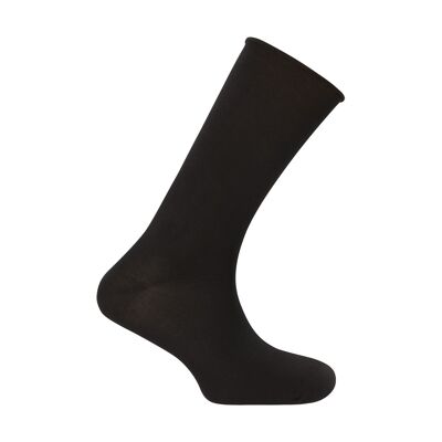 Plain cotton socks with rolled cuff